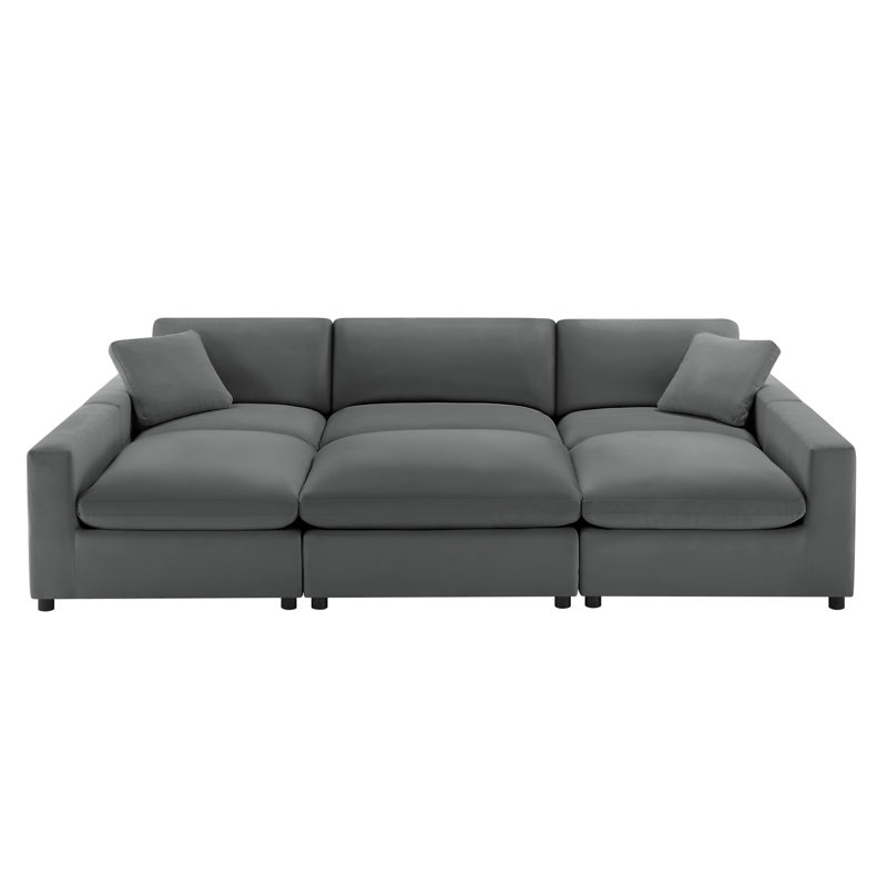 Vinessa Modular Sectional - 6-Piece Nest, Charcoal Performance Polyester