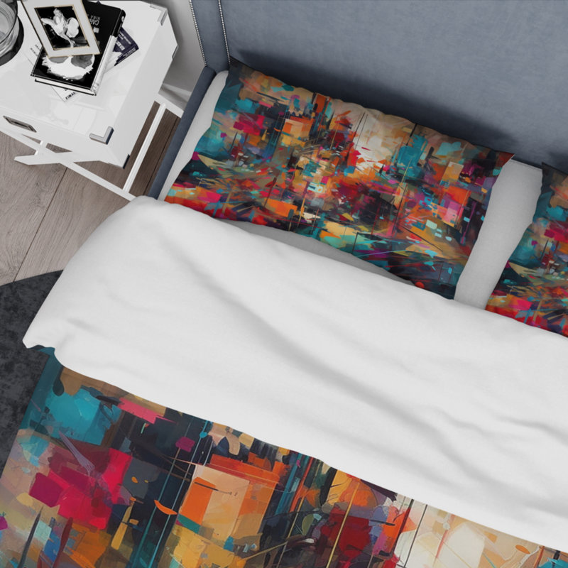 Ensemble de housse de couette en microfibre / polyester Exploration Abstracted Tranquility II Bedding