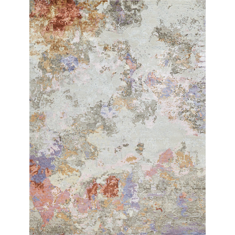 Cosmo Handmade Wool Abstract Area Rug, Rectangle 4' x 6'
