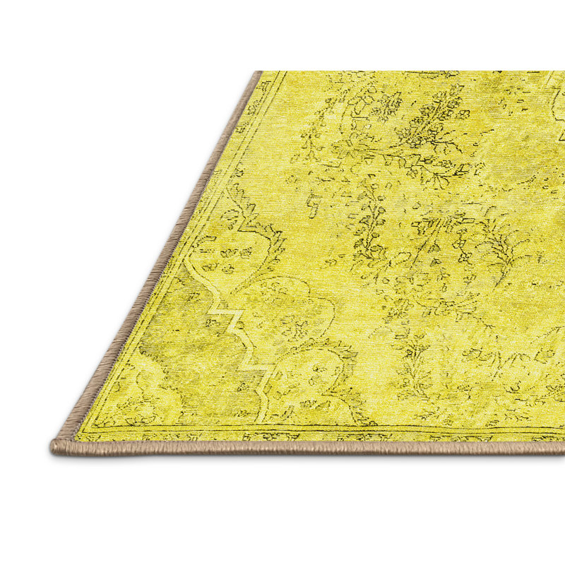 Washable Floral Indoor Rug, Rectangle 8' x 10'