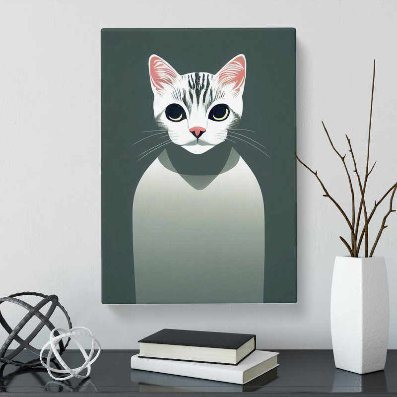 Cat Minimalism Vol.3 - Wrapped Canvas, 50cm H x 35cm W x 3cm D
