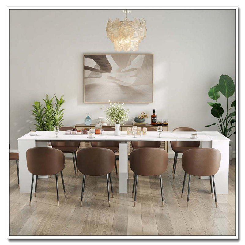 Multifunctional Extendable Dining Table, White