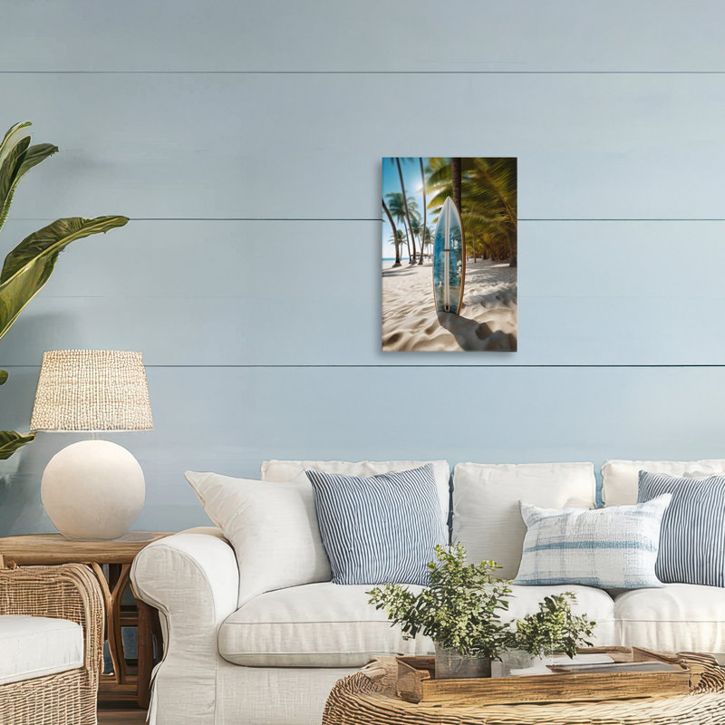 Planche de surf bleue, planche de surf floue bleue, design par LSR Design Studio, H 24 po x l 16 po