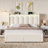 Velvet Upholstered Storage Kids Platform Bed with LED Lights-2079413572-2071430729