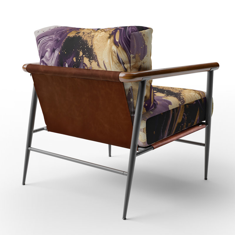 Fauteuil d'appoint rembourré doré rétro Undefined Continuation, Noir, noir, noir, noir