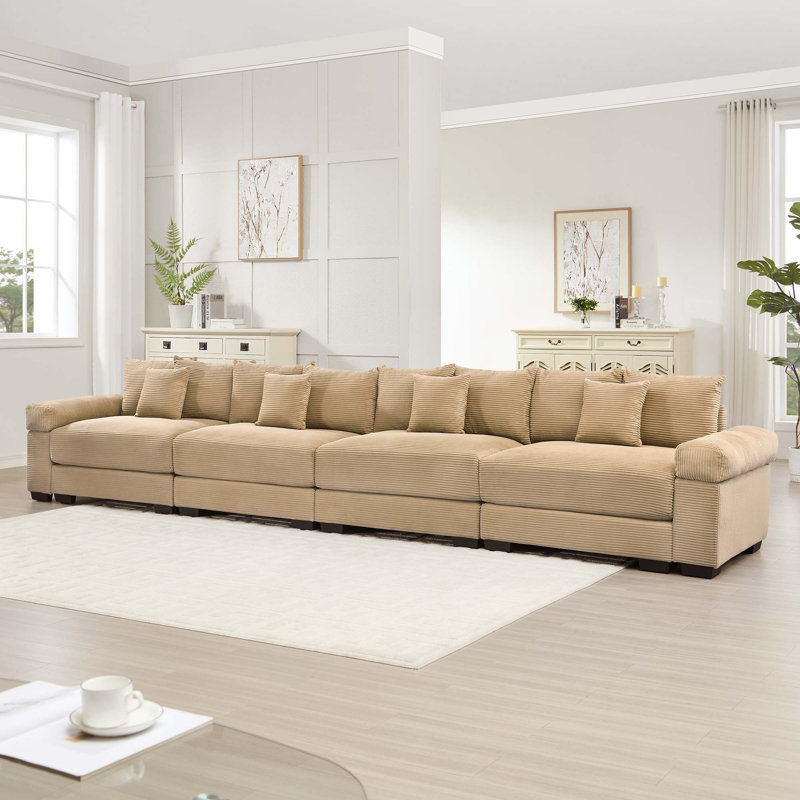 Canapé modulaire surdimensionné Cloud, Chameau, 4, H 34,2 po x l 167,6 po x P 33,8 po