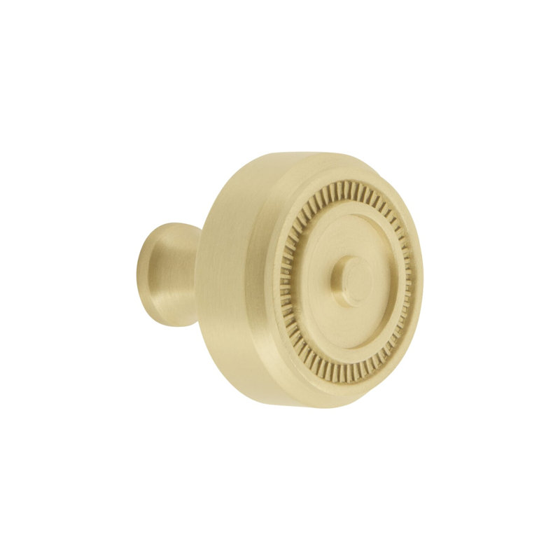 Bouton rond 1 3/8 po de diamètre Soleil, Laiton satiné