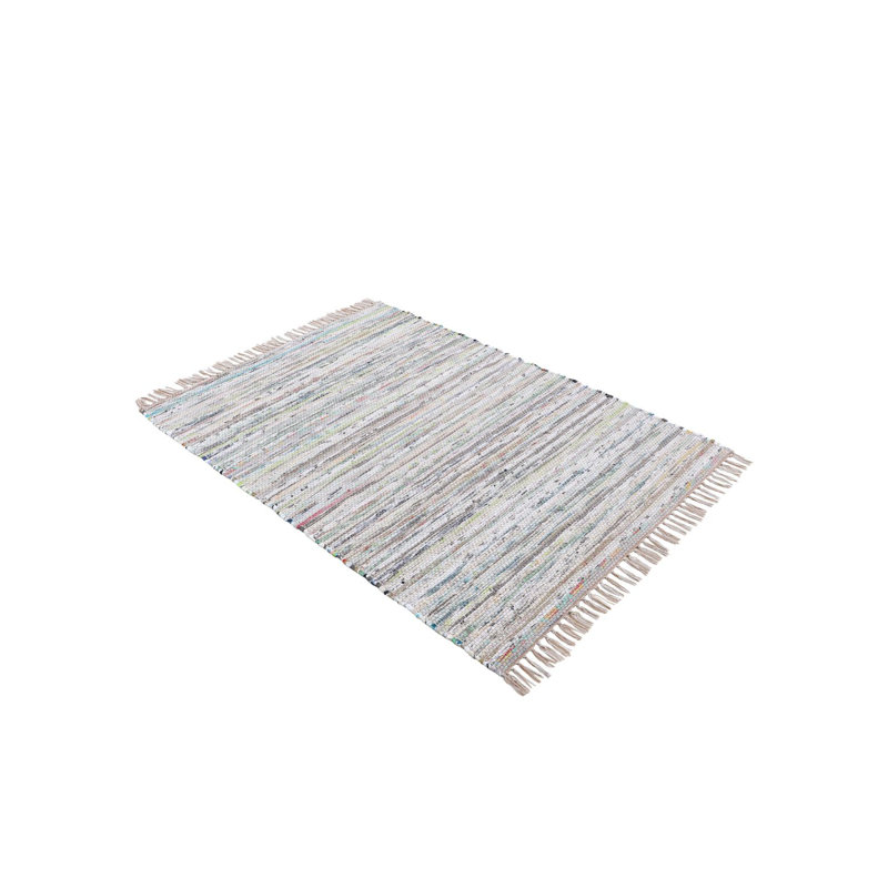Handgefertigter Teppich Aus Baumwolle In Beige Striped Cotton Hand Loomed Area Rug, Rectangle 160cm x 230cm
