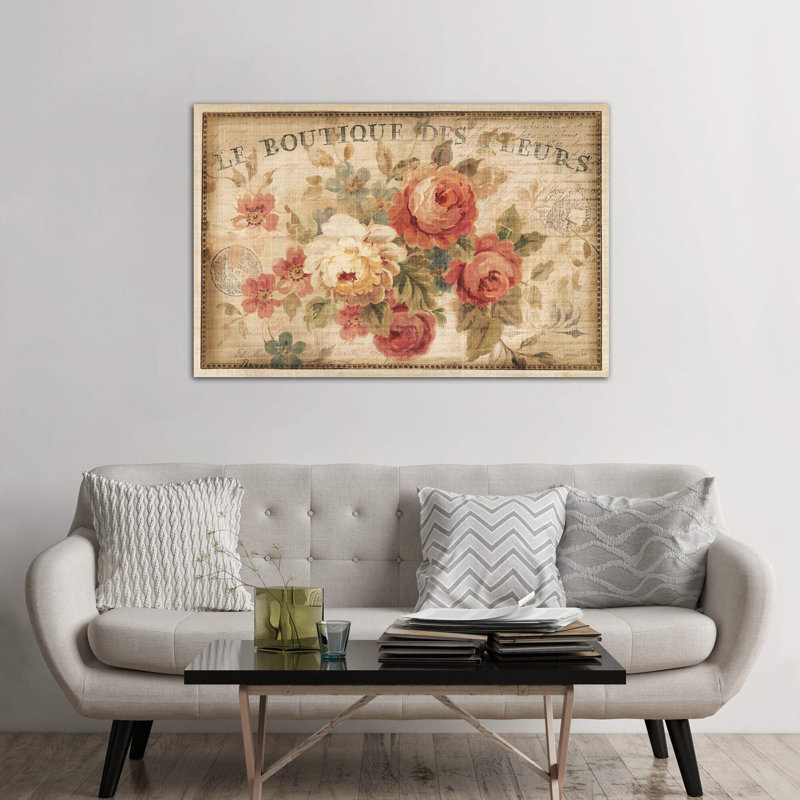 Parisian Flowers III - Print on Canvas, 20.32 cm H x 30.48 cm W, Wrapped Canvas
