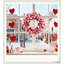 Couronne de Hikma romantique 22 po, cœur rouge tulipe rose base de vigne, décor de foyer mural de porte d'entrée durable, cadeau parfait pour les amoureux