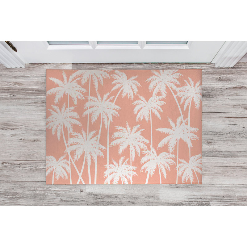 Paillasson Palm Indooor, Corail, L 60 po x L 84 po