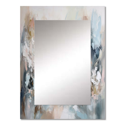 Delicate Brushstrokes Abstract Painting IV - Abstract Painting Mirror, Modern Decorative Wall Mirror, Printed Metal Art