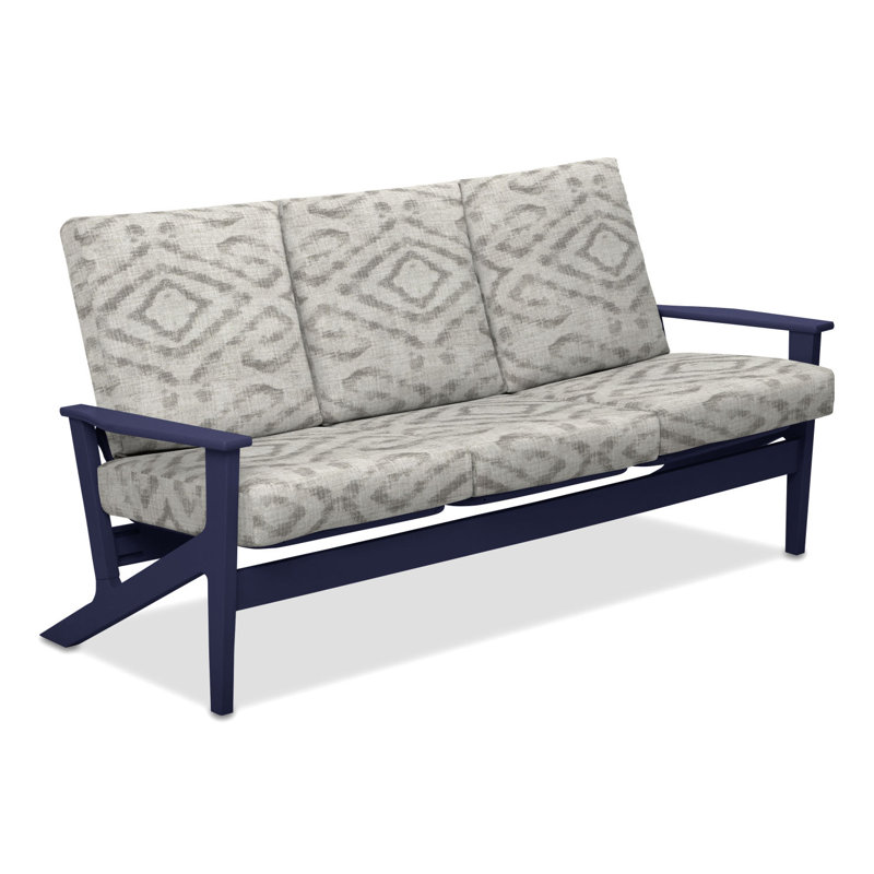 Chrisa 74.5'' Wide Patio Sofa with Cushions, Serene Ash, Graphite