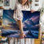 Toile, "Une scène céleste à couper le souffle avec un ciel dramatique vivant", art mural sur toile bleu marine-1247137808