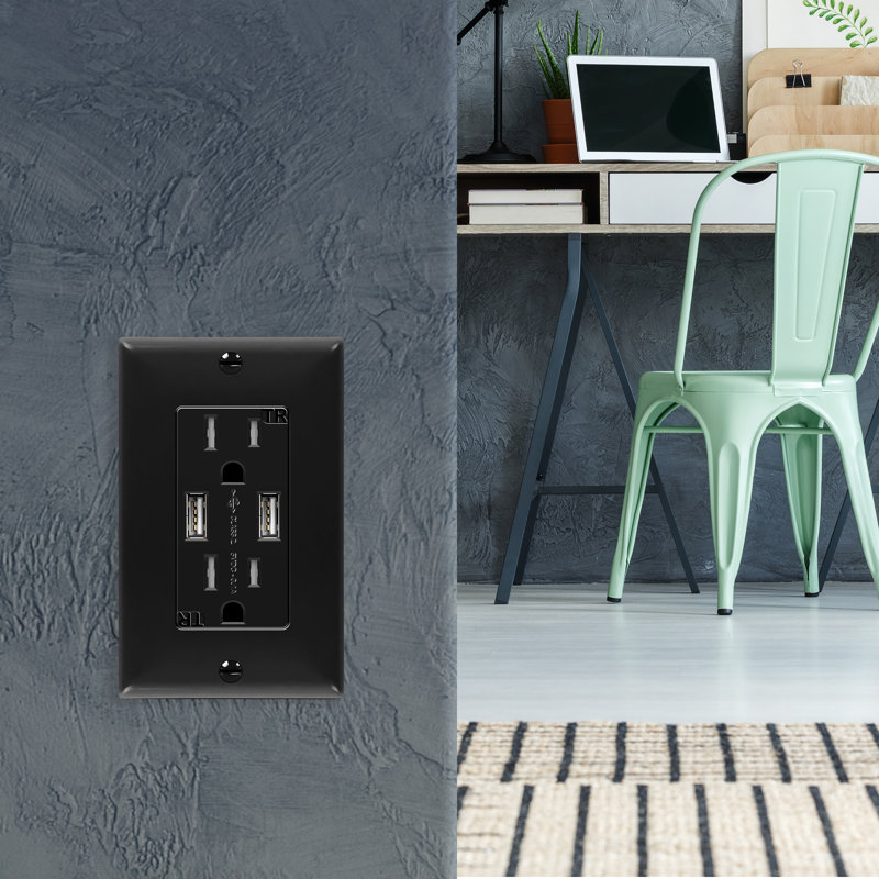 Chargeur USB USB, prise décorative inviolable 15A