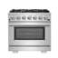 Ensemble de cuisine 2 pièces FORNO Premium - Cuisinière en acier inoxydable 36 po Capriasca, réfrigérateur côte à côte 36 po Forno Salerno