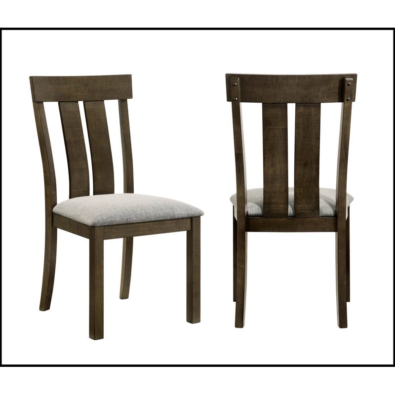 Chaises de salle à manger rembourrées rustiques 2 pièces avec finition en bois riche, alliant confort et élégance pour les salles à manger modernes