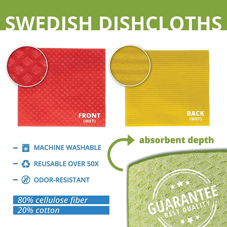 4 Packs Reusable Paper Towels Washable Swedish Dishcloths for Kitchen, Dish  Cloths for Washing Dishes Odor Free, Cellulose Sponge Cloths Dish Rags for