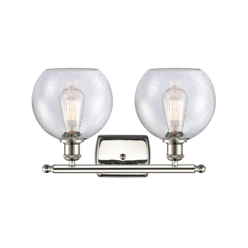 Éclairage pour salle de bain 2 lumières Cindi, Incandescente, Nickel poli