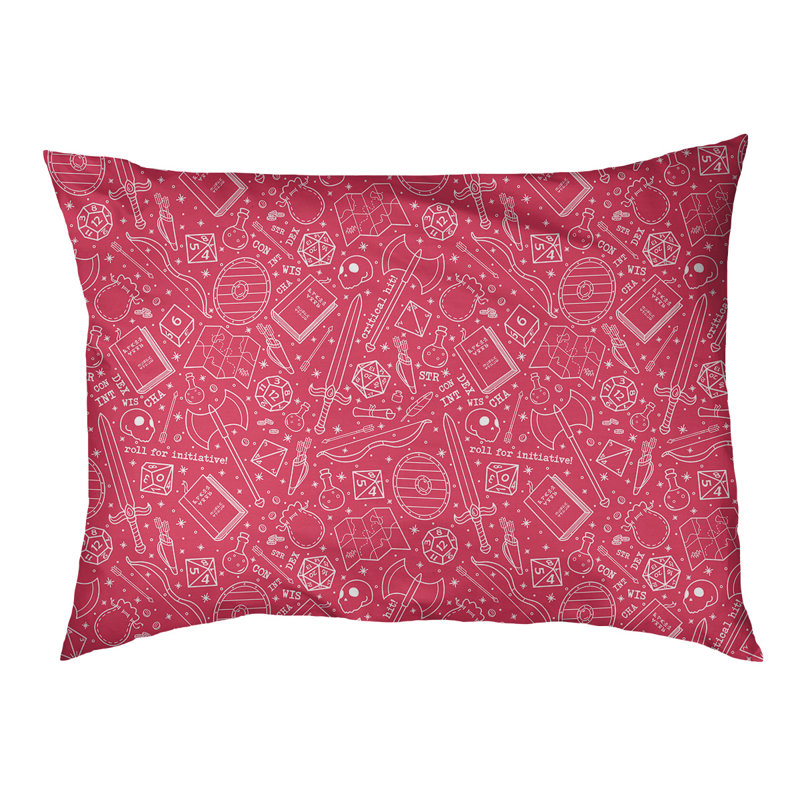 Coussin Byrge, Grand (H 17 po x l 52 po x P 42 po), Rouge / Blanc