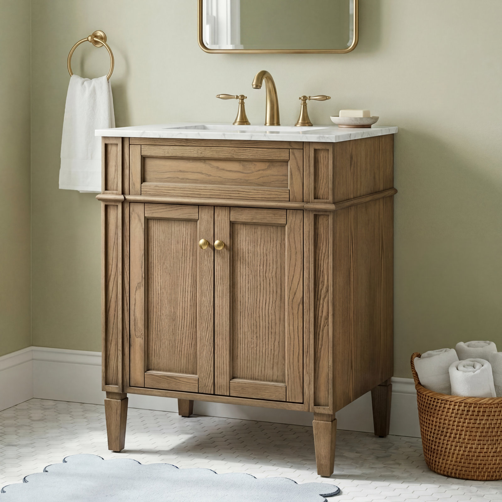 Rivers 24'' Single Bathroom Vanity, Driftwood