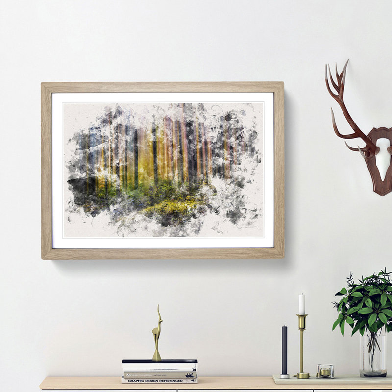 Forest Dreams - Picture Frame Painting Print, 62cm H x 87cm W x 2cm D, Oak Framed