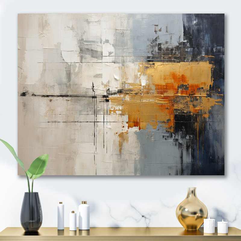 Abstract Cityscape II - Abstract Collages, reproduction d'art sur toile encadrée, H 34 po x l 44 po x P 1,5 po, Toile tendue