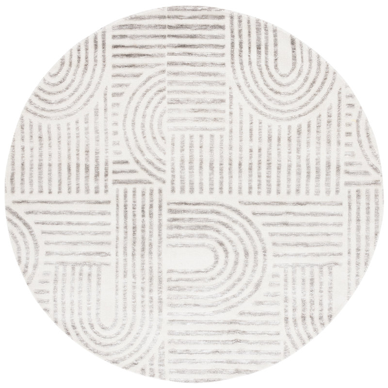 Tapis rayé Izaan Performance Performance, Rond 6 pi