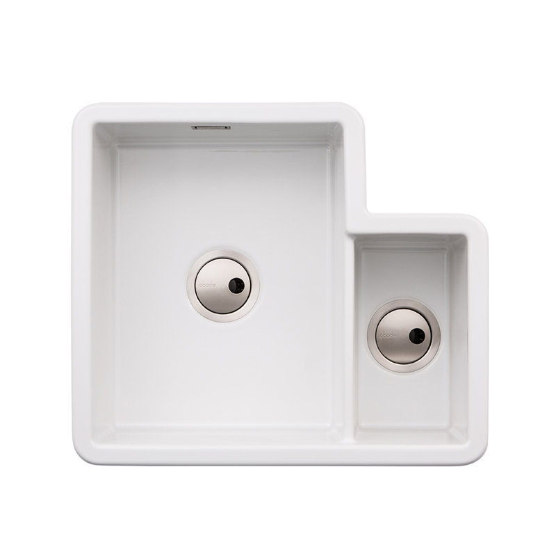Abode Designs Sandon 520mm W Double Bowl Ceramic Kitchen Sink