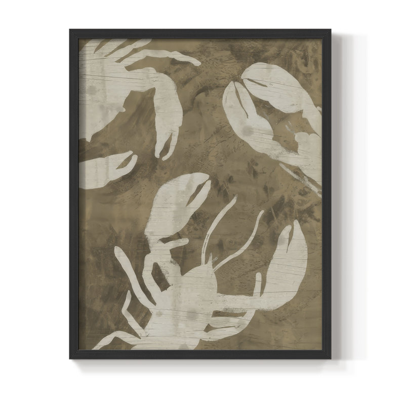 «Woodgrain Crustaceans II», reproduction encadrée - bois massif, H 30 po x l 24 po, Noir, noir, noir, noir