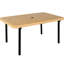 Table de salle à manger rectangulaire pour l'extérieur 59 "- Plateau en polywood, pieds en fer, trou de parasol pour patio