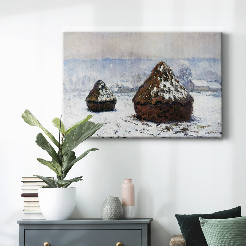 Grainstacks, Snow Effect, 1890-Gallery Wrapped Canvas, 40" H x 60" W