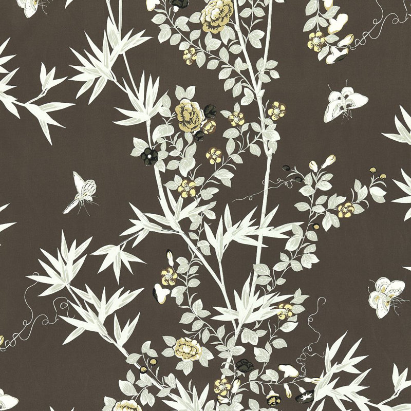 La Boheme Jardin De Chine Fabric, Espresso