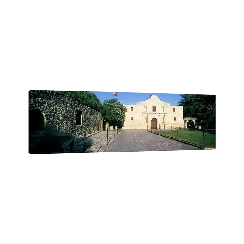 Facade of a Building, the Alamo, San Antonio, Texas, USA 1 Piece Wrapped Canvas Panoramic Wall Art