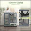 Maison pour chat, cage intérieure pour chat sur roulettes, cage pour chat en bois avec porte à rabat, hamac à plateforme et plateau ouvert pour 2 chats, 39 po