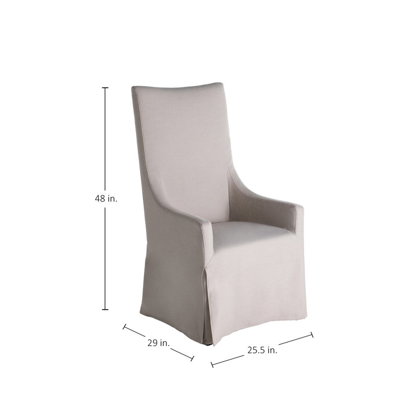 Kayla Fabric Arm Chair in Ivory Beige