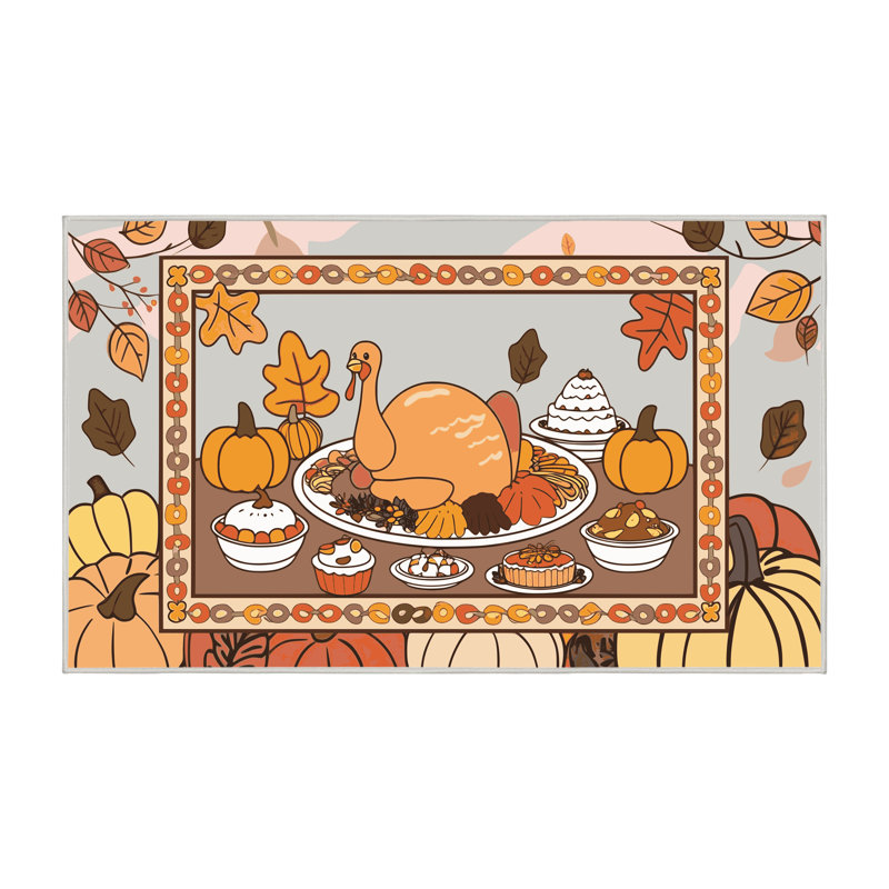 Tapis The Holiday Aisle® Thanksgiving, Rectangle 4pi x 6 pi