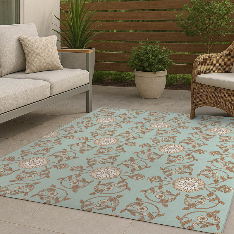 Tapis d'extérieur antidérapant Ezimea, Oeufs en bleu, Rectangulaire 3 pi x 5 pi
