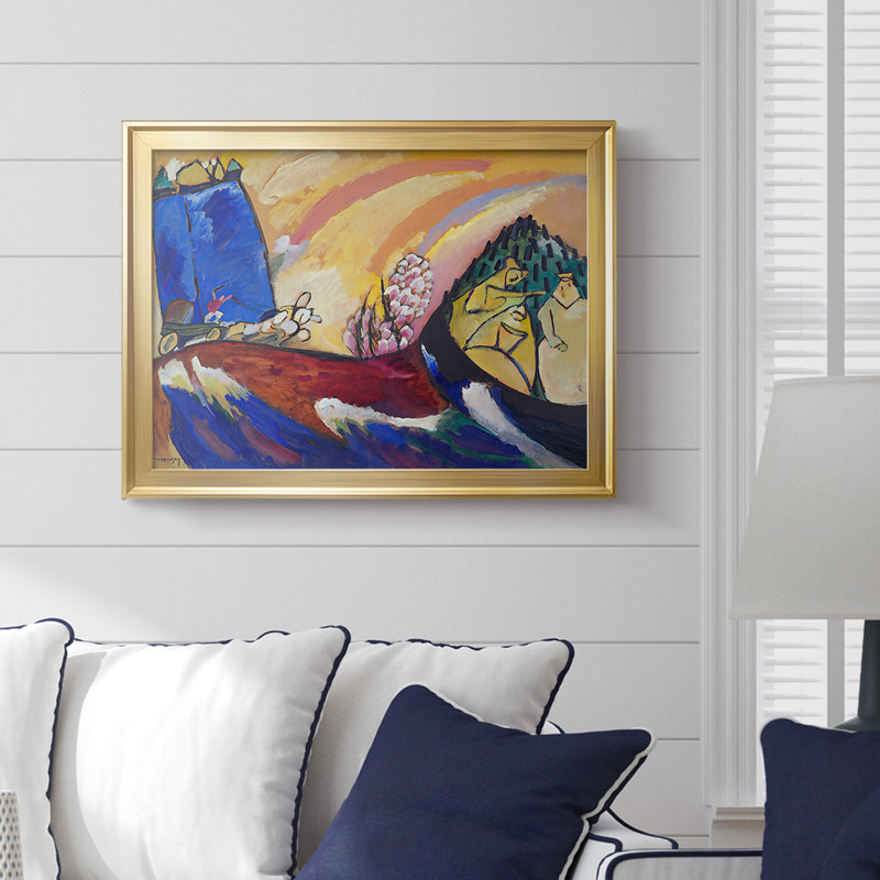 Improvisation 3 - Wassily Kandinsky - Toile tendue avec châssis, 1909, 18,5 x 24,5, Toile avec cadre, Doré