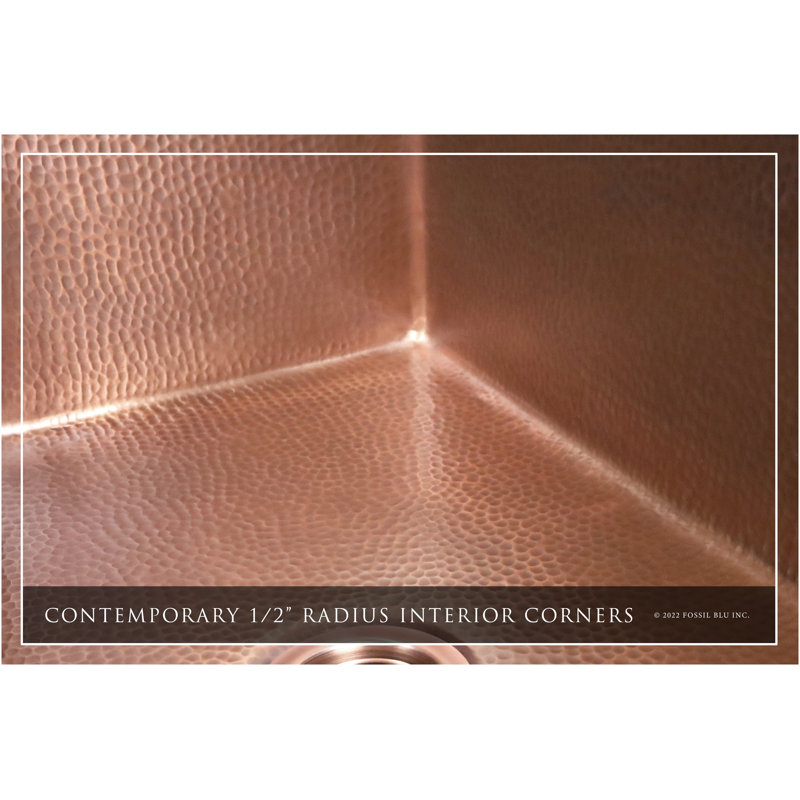 Luxury Heavy 12-Gauge Copper Farmhouse Sink, Includes Accessories, Flat Front