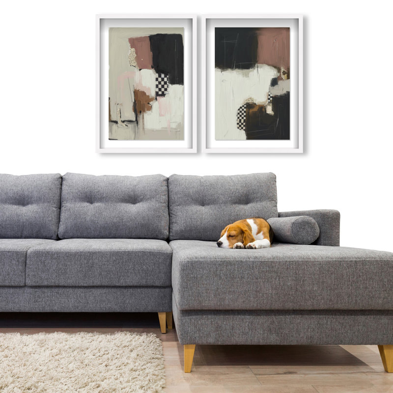 Longing Set Shadowbox Abstract Print by Oliver Gal, Black Frame, 10 x 15, 17.5"H x 25.5"W, White Shadowbox