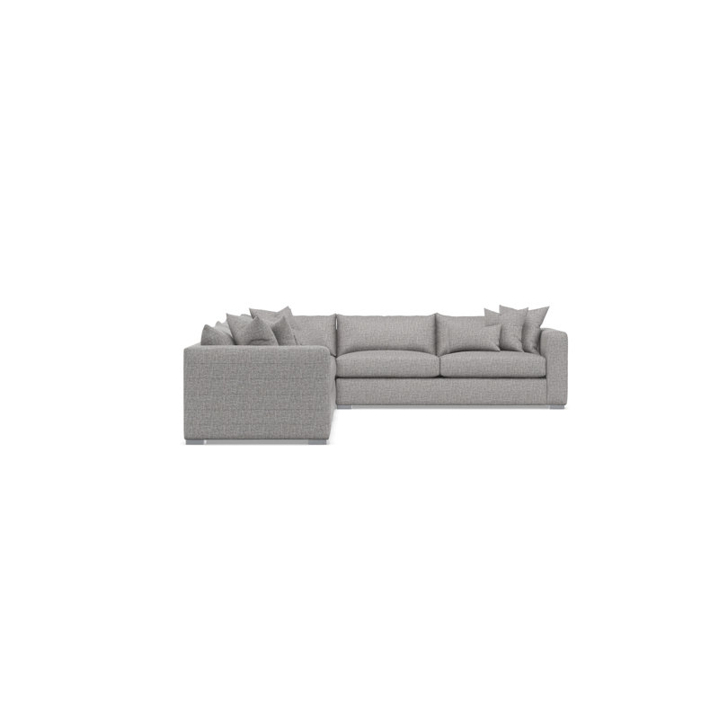 Sectional, Gray Polyester, 32.5" H x 157" W x 120.5" D