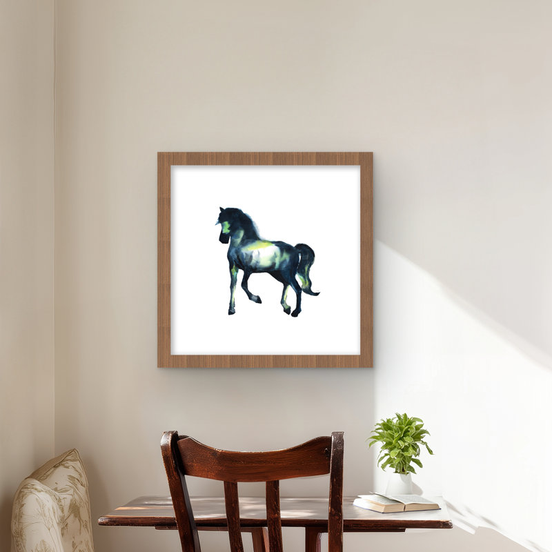 Cheval élégant - imprimé animal de ferme encadré pour la décoration