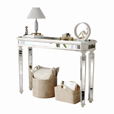 Mirror Console Table Vintage Wood Grain Carving Process Gorgeous and Noble for Entryway, Sofa Table,Living Room (Excluding drawers and shelves)