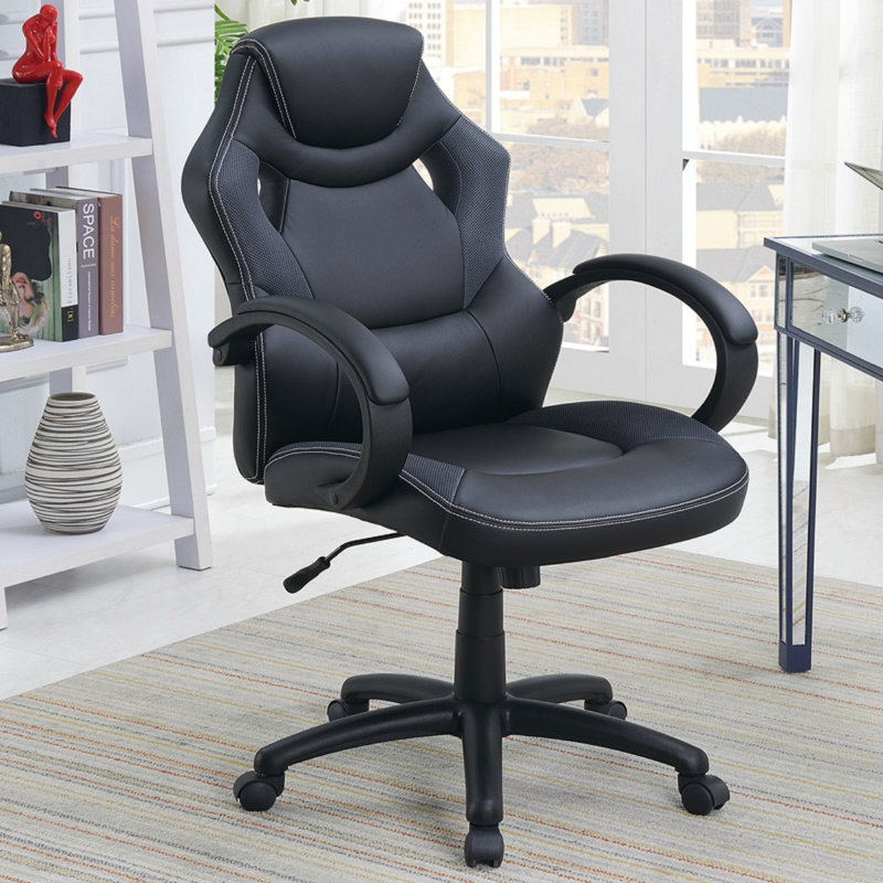 Chaise de bureau rembourrée 1pc, Noir