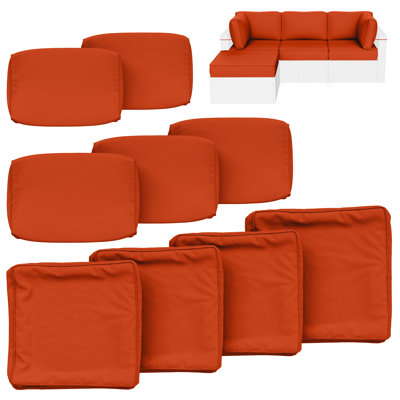 Cartert 9 Pcs Outdoor Cushion Cover Set For 3" Outdoor Cushions And Patio Furniture Cushion Covers,  Only Covers