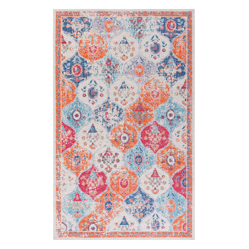 4X6 Area Rug In Cream, Machine Washable, Non-Shedding, Foldable, For Bedroom, Living Room, Kitchen, Dining Room Washable Cream Rug, Non-Slip, , And Hallway