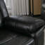 Causeuse de cinéma maison inclinable manuelle avec rangement escamotable, porte-gobelets et bande lumineuse à DEL pour le salon-374557726