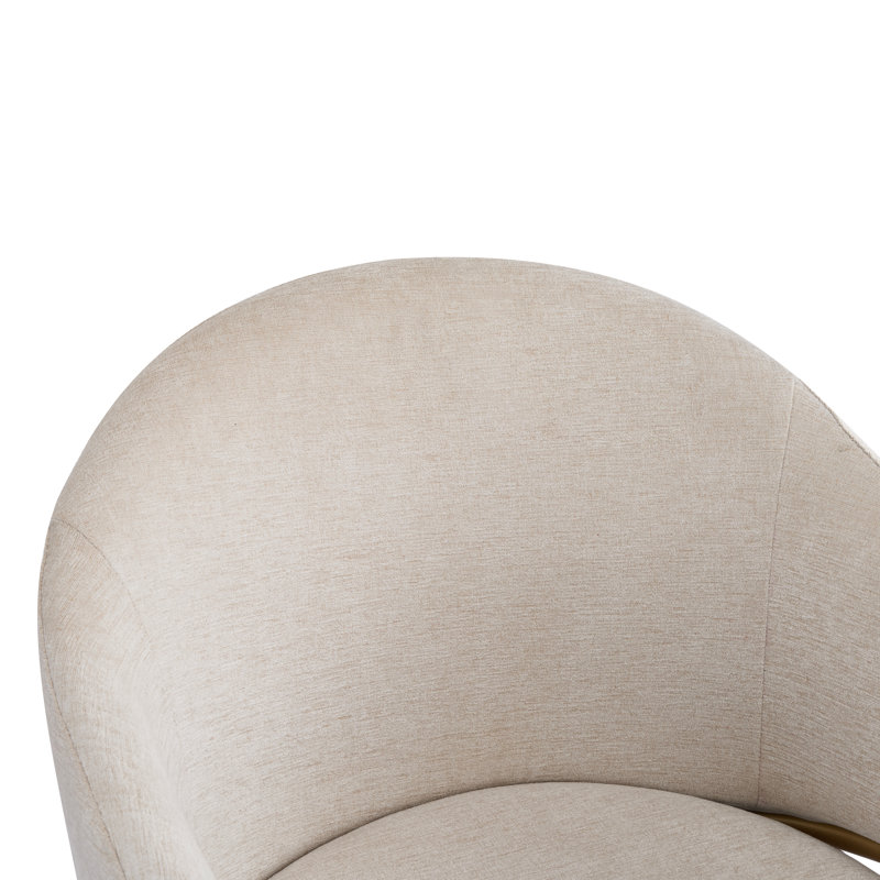 Chaises de salle à manger rembourrées Langston, Chenille clair clair / laiton brossé