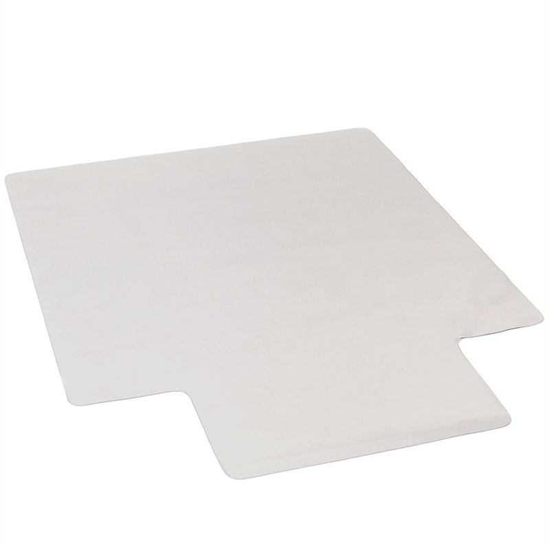 Tapis de chaise de bureau pour sols durs transparent, rectangulaire avec rebord, PVC durable, protection de plancher